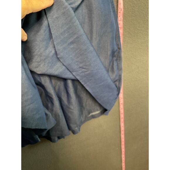 New York & Company Sleeveless Chambray Romper Shorts Small Denim Look - Picture 6 of 8